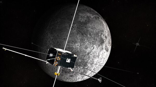 Umetnički prikaz svemirskog broda programa Artemis u orbiti oko Meseca - Sputnik Srbija