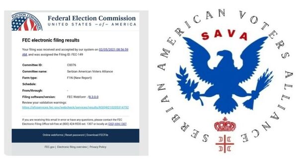 Potvrda registracije u Federalnoj izbornoj komisiji SAD. - Sputnik Srbija