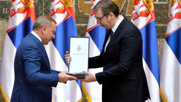 Predsednik Aleksandar Vučić i potpredsednik ruske vlade Jurij Borisov - Sputnik Srbija