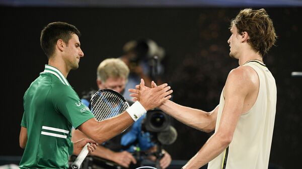 Novak Đoković i Saša Zverev, četvrtfinale Australijan opena  - Sputnik Srbija