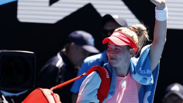 Srpska teniserka Nina Stojanović posle poraza od Serene Vilijams na Australijan openu 2021. - Sputnik Srbija
