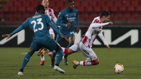 Dijego Falčineli u akciji na meču između Crvene zvezde i Milana u okviru 1/16 finala Lige Evrope - Sputnik Srbija