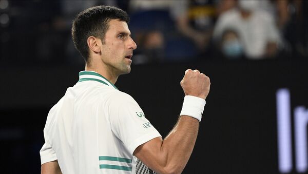 Novak Đoković tokom finala Australijan opena 2021. - Sputnik Srbija