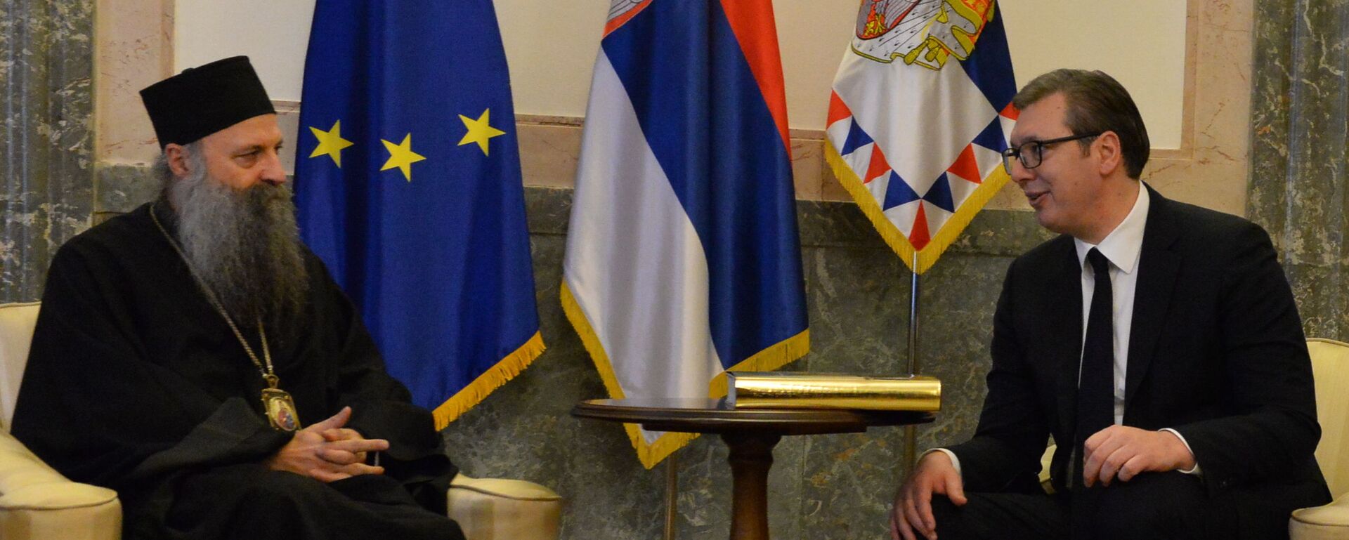 Vučić i patrijarh Porfirije na sastanku u Predsedništvu - Sputnik Srbija, 1920, 27.12.2022