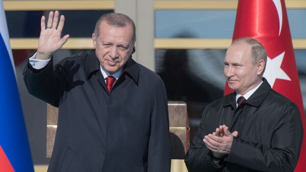 Лидери Русије и Турске Владимир Путин и Реџеп Тајип Ердоган  - Sputnik Србија