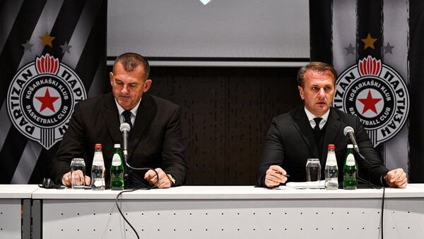 Зоран Савић, спортски директор Партизана, и Остоја Мијаиловић, председник Партизана - Sputnik Србија