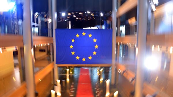 Zastava Evropske unije u zgradi Saveta Evrope u Strazburu - Sputnik Srbija