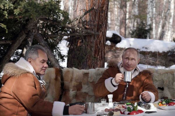 Putin i Šojgu večerali su u prirodi. - Sputnik Srbija