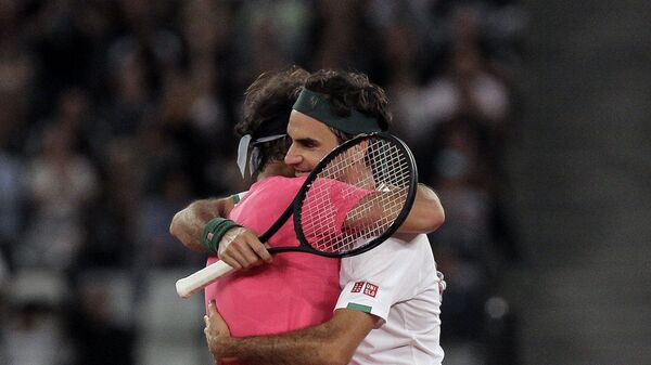 Rafael Nadal i Rodžer Federer u zagljaju - Sputnik Srbija