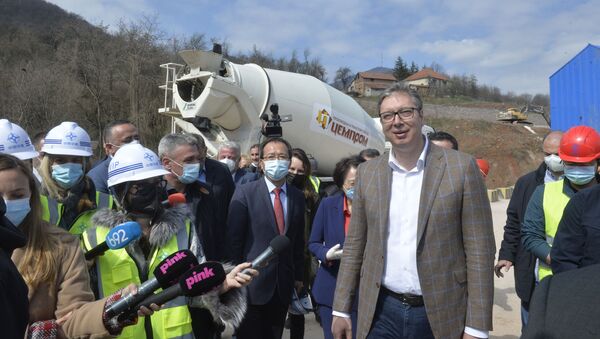 Predsednik Srbije Aleksandar Vučić obišao je danas radove na auto-putu E-763 Miloš Veliki - Sputnik Srbija