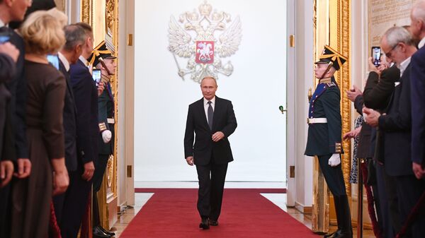 Predsednik Rusije Vladimir Putin na ceremoniji inauguracije u Kremlju - Sputnik Srbija