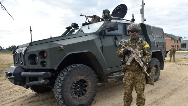 Vojnici Oružanih snaga Ukrajine tokom zajedničkih vojnih vežbi sa zemljama NATO-a u Lavovskoj oblasti - Sputnik Srbija