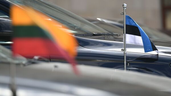 Zastave na automobilima ambasadora Estonije i Litvanije ispred Ministarstva spoljnih poslova Rusije u Moskvi - Sputnik Srbija