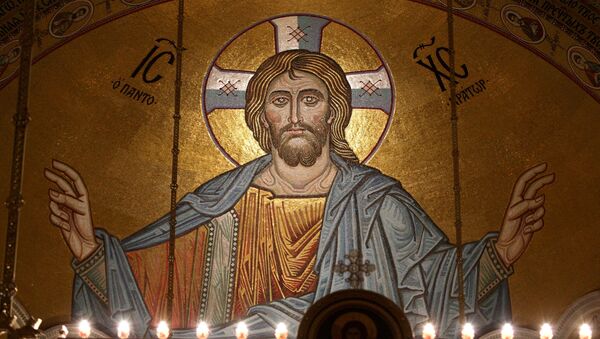 Икона Исуса Христа у Храму Светог Саве - Sputnik Србија