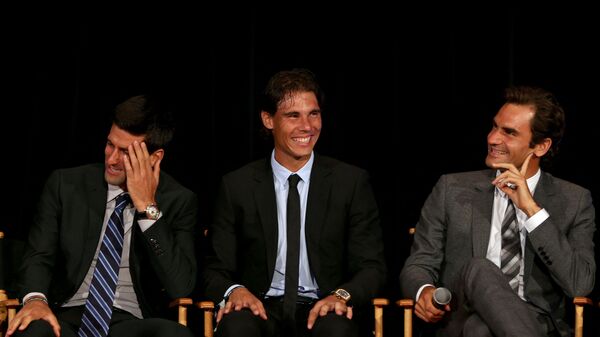 Novak Đoković, Rafael Nadal i Rodžer Federer - Sputnik Srbija