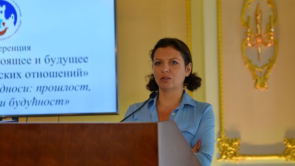  Margarita Simonjan na konferenciji o rusko-srpskim odnosima, koji je organizovao novootvoreni Ruski balkanski centar u Beogradu, - Sputnik Srbija