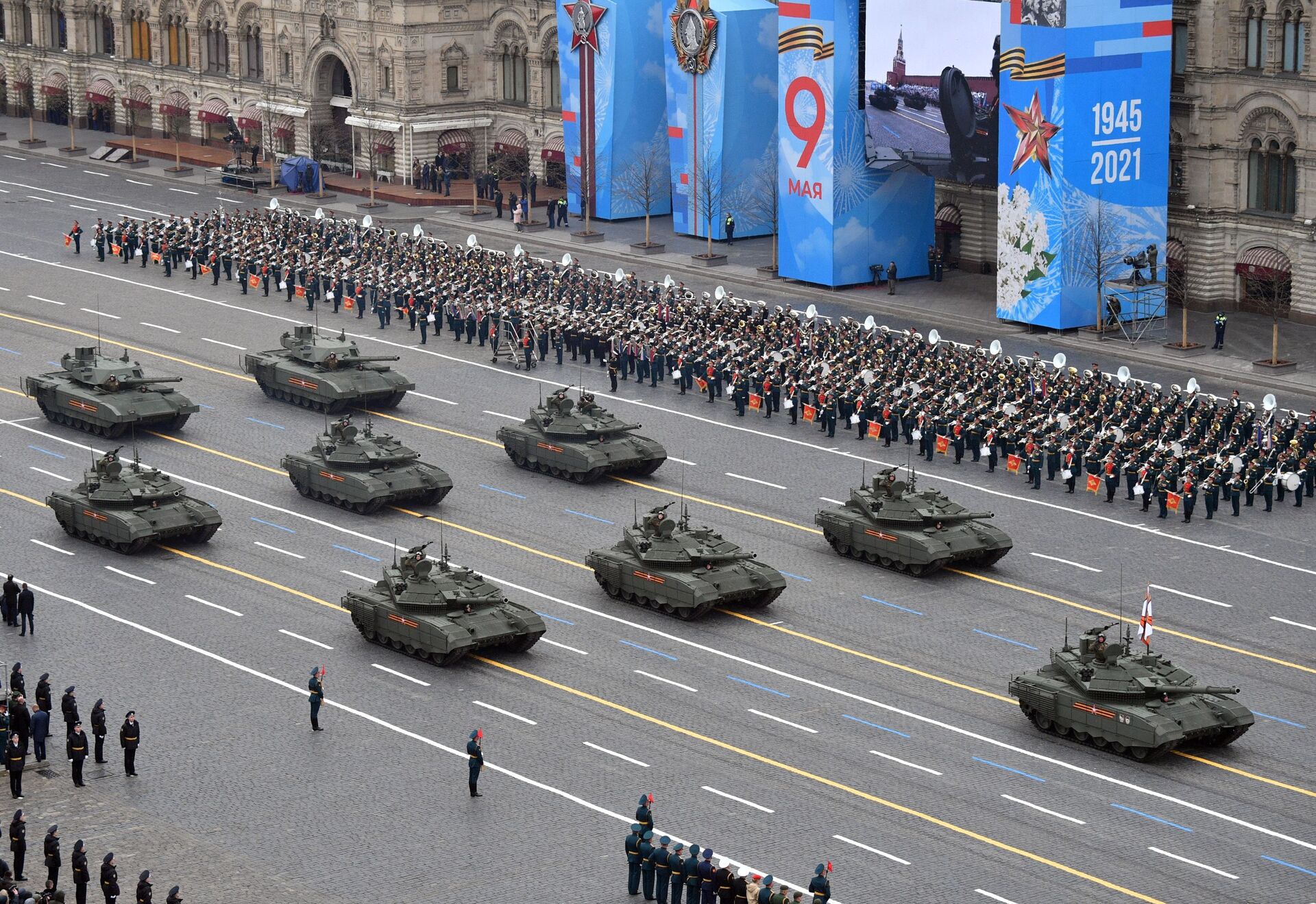 Тенкови Т-90М и Т-14 Армата на војној паради поводом обележавања 76. годишњице победе у Великом отаџбинском рату - Sputnik Србија, 1920, 13.07.2021
