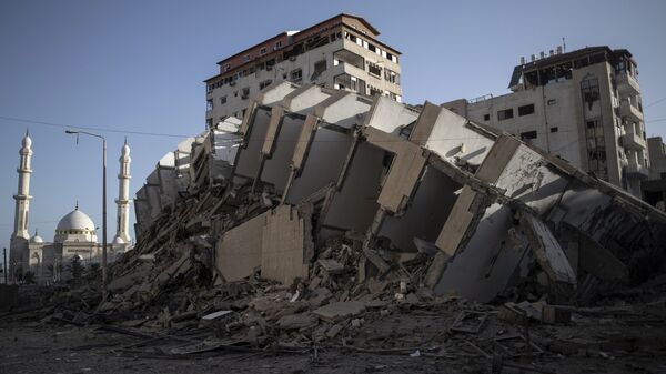 Sukob Izraela i Palestinaca, srušena zgrada u pojasu Gaze - Sputnik Srbija