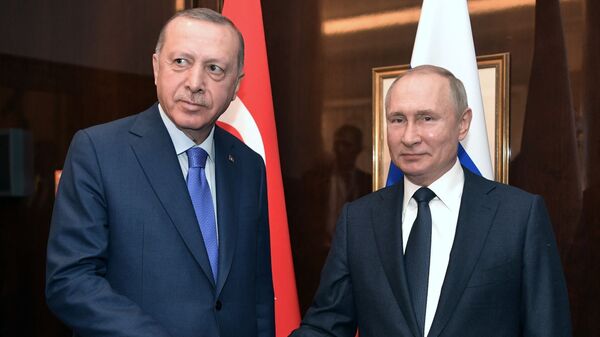Predsednici Turske i Rusije, Redžep Tajip Erdogan i Vladimir Putin - Sputnik Srbija