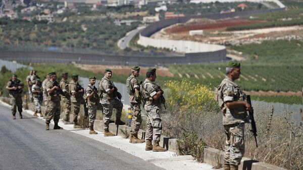Либански војници на либанско-израелској граници - Sputnik Србија