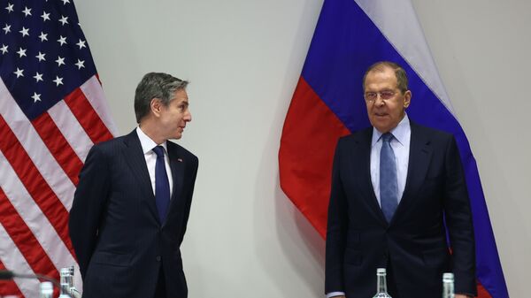 Sergej Lavrov i Entoni Blinken u Rejkjaviku - Sputnik Srbija
