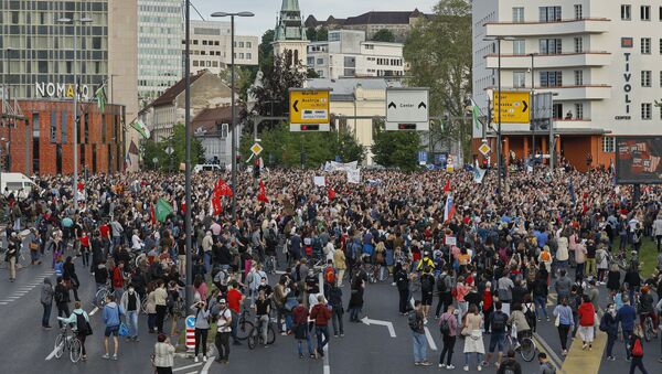 Protest u Ljubljani protiv vlade Janeza Janše - Sputnik Srbija
