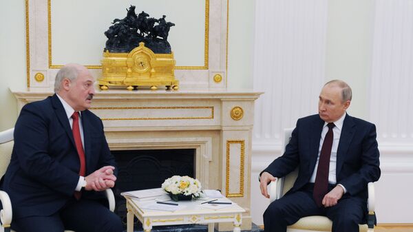 Sastanak predsednika Vladimira Putina i Aleksandra Lukašenka - Sputnik Srbija