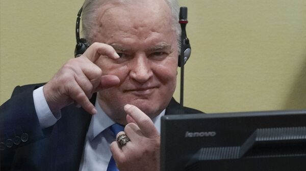 General Ratko Mladić u sudnici u Hagu tokom izricanja presude - Sputnik Srbija