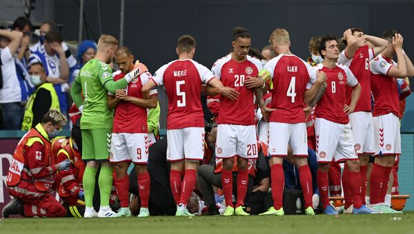 Drama tokom utakmice Danske i Finske - Sputnik Srbija