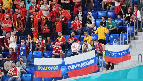 Детаљ са утакмице Белгије и Русије - Sputnik Србија