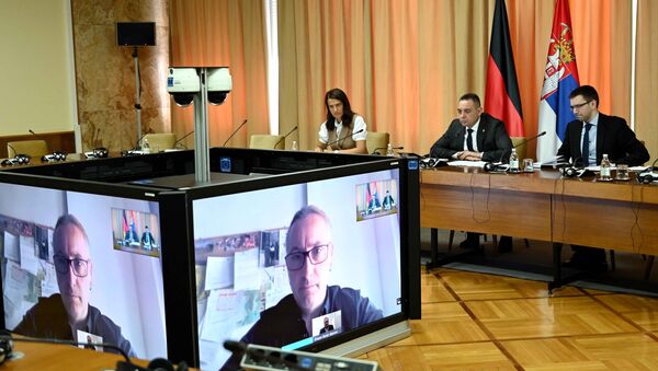 Aleksandar Vulin video-linkom razgovara sa poslanikom nemačkog Bundestaga Aleksanderom Nojem - Sputnik Srbija