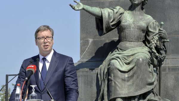 Predsednik Srbije Aleksandar Vučić u Kruševcu na Vidovdan - Sputnik Srbija