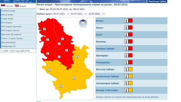 Crveni meteoalarm u Srbiji - Sputnik Srbija