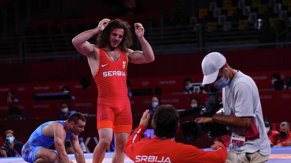 Zurabi Datunašvili nakon osvajanja bronze na Olimpijskim igrama u rvanju - Sputnik Srbija