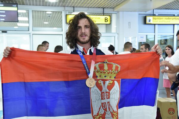 Zurab Datunašvili dočekan u Beogradu posle osvajanja bronze u Tokiju - Sputnik Srbija