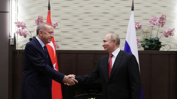 „Odnosi Rusije i Turske se pozitivno razvijaju“: Počeo sastanak Putina i Erdogana u Sočiju - Sputnik Srbija