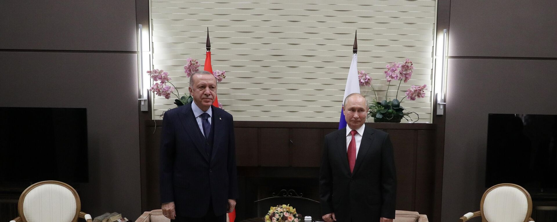 Председници Русије и Турске, Владимир Путин и Реџеп Тајип Ердоган - Sputnik Србија, 1920, 30.09.2021