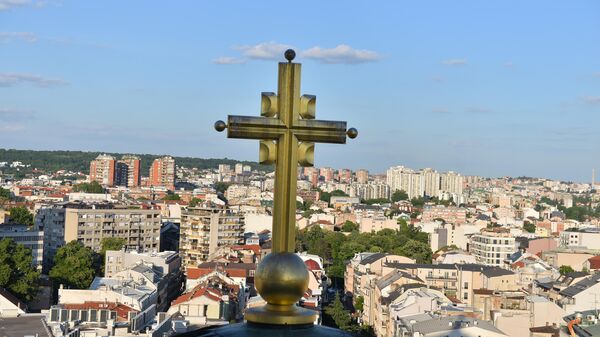 Са врха Храма Светог Саве на Врачару пружа се величанствен поглед на Београд - Sputnik Србија