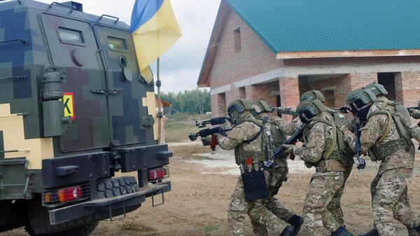 Украјински војници на Међународним војним вежбама Rapid Trident 2019. у Лавовској области - Sputnik Србија