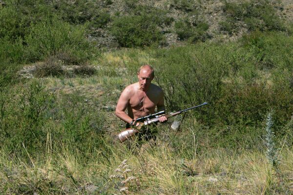 Владимир Путин у подручју Сајанских планина током свог одмора.15. август 2007. - Sputnik Србија