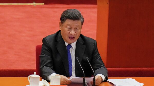 Кинески председник Си Ђинпинг на обележавању 110. годишњице Синхајске револуције у Пекингу - Sputnik Србија
