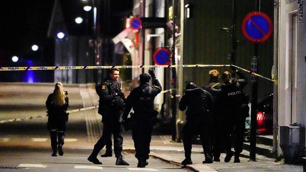 Напад стрелом у норвешком граду Конгсбургу, полиција на увиђају - Sputnik Србија