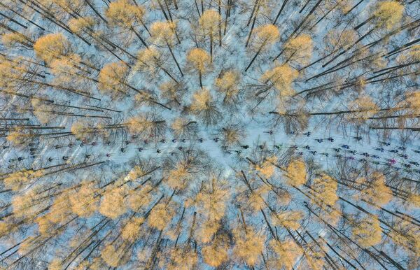 Чан Сјуи из Кине добила је награду у категорији „Моја планета“ за појединачну фотографију „Скијама у пролеће“. - Sputnik Србија