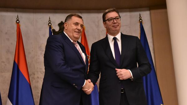 Sastanak Milorada Dodika i Aleksandra Vučića u Beogradu - Sputnik Srbija