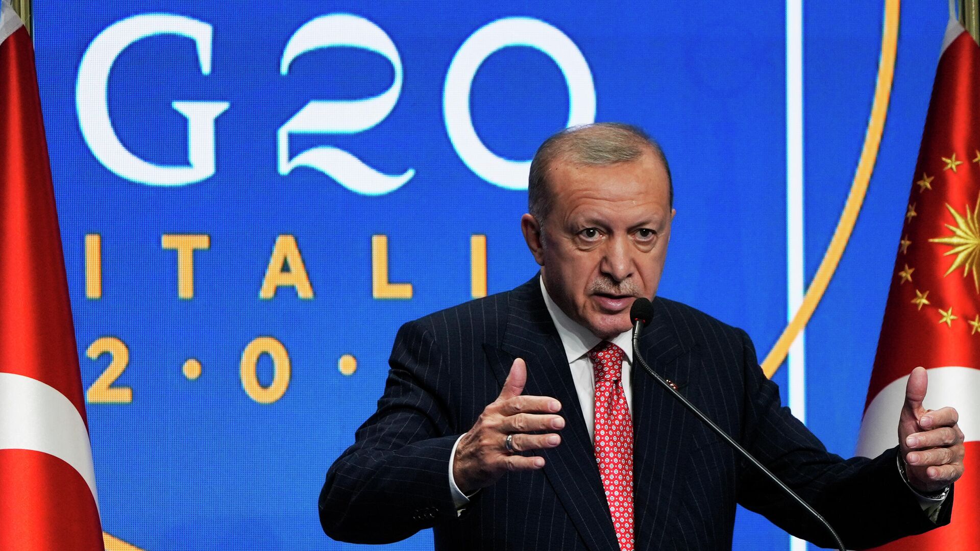 Predsednik Turske Redžep Tajip Erdogan na Samitu G20 u Rimu - Sputnik Srbija, 1920, 28.04.2022