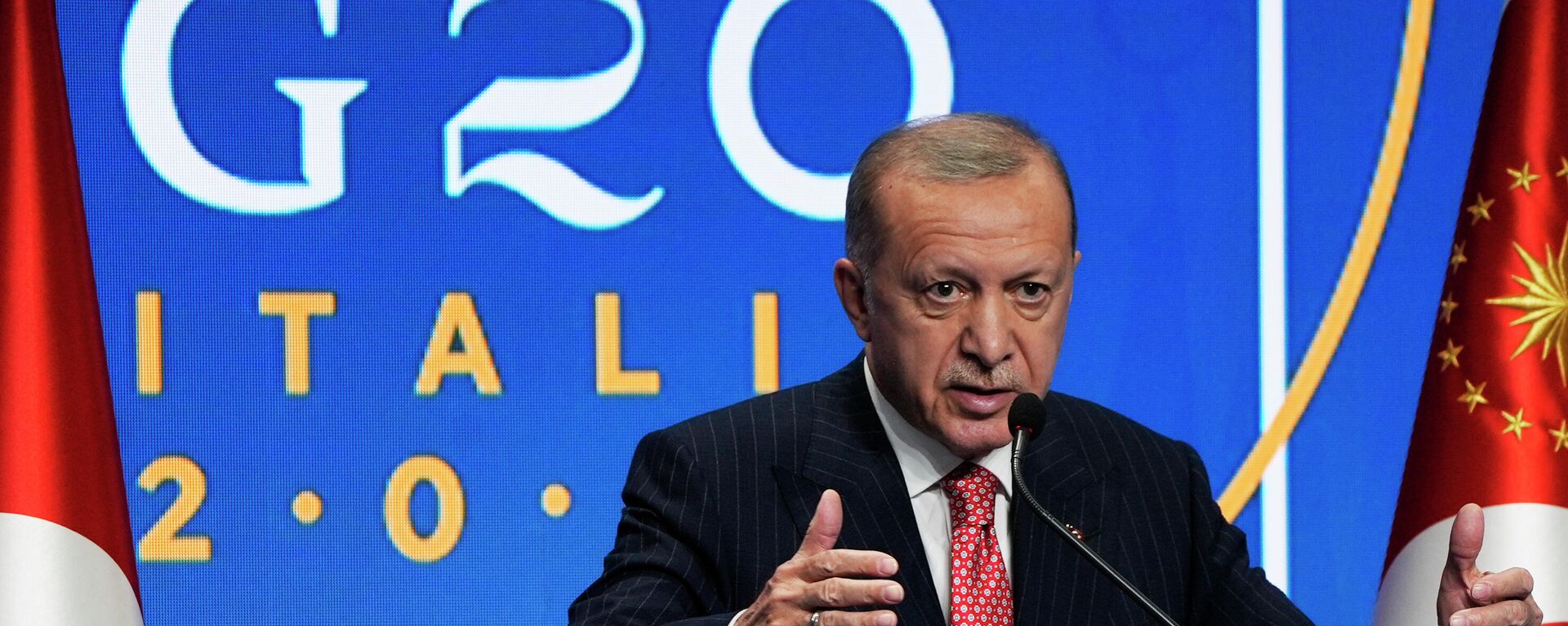 Predsednik Turske Redžep Tajip Erdogan na Samitu G20 u Rimu - Sputnik Srbija, 1920, 31.10.2021