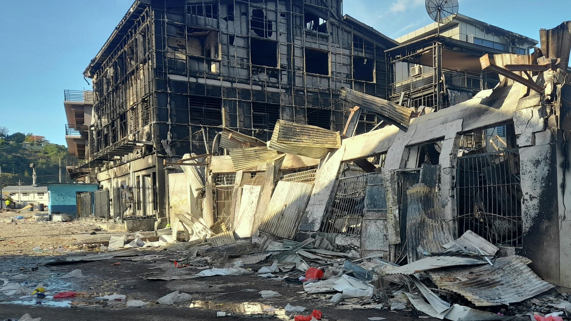 Руинирана кинеска четврт после протеста у главном граду Соломонских острва - Sputnik Србија, 1920, 27.11.2021