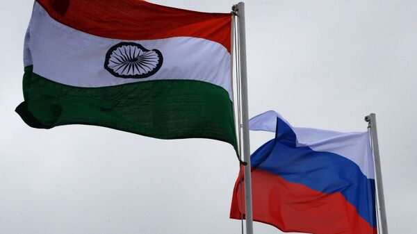 Državne zastave Rusije i Indije - Sputnik Srbija