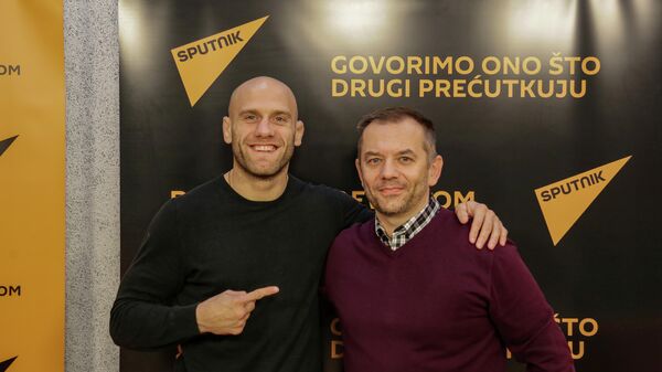 MMA borac Slobodan Maksimović Limp i novinar Miljan Milićević - Sputnik Srbija