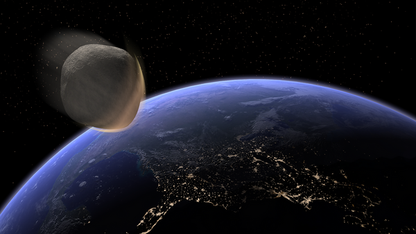 Астероид удара Земљу – илустрација - Sputnik Србија